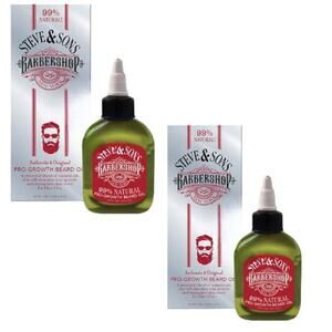 2 Pack - Steve & Sons Barbershop Pro-Growth Beard Oil 2.5 oz. Bottles